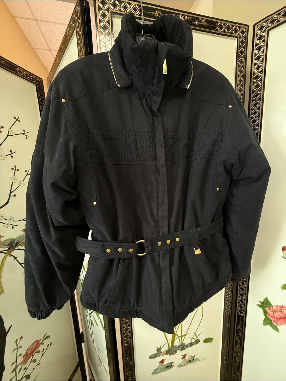 Vintage NILS Neo-Noir Alpine Luxury Belted Ski Jacket ⛷️ ✨